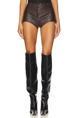 Annaise Suede Short in Chocolate | Revolve Clothing (Global)
