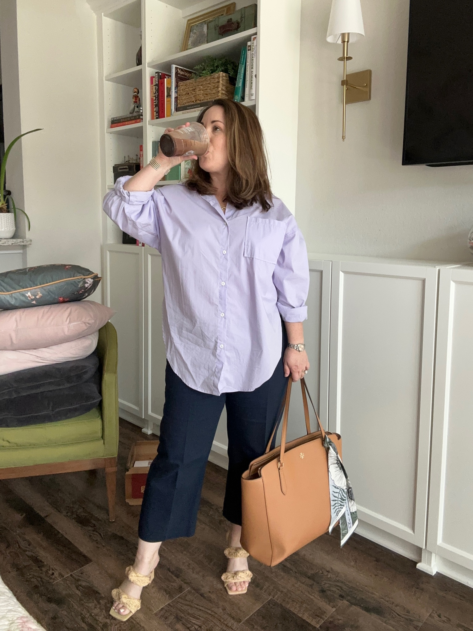 Navy and Lavender casual outfit. 💜💙 Dress up the look with heels or throw on your favorite sneakers and crossbody! 

#LTKworkwear #LTKtravel #LTKstyletip