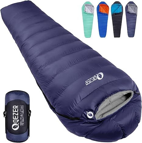 Down Sleeping Bag for Adults, 0 Degree Warm Winter Mummy Lightweight Compact Outdoor Sleeping Bag... | Amazon (US)