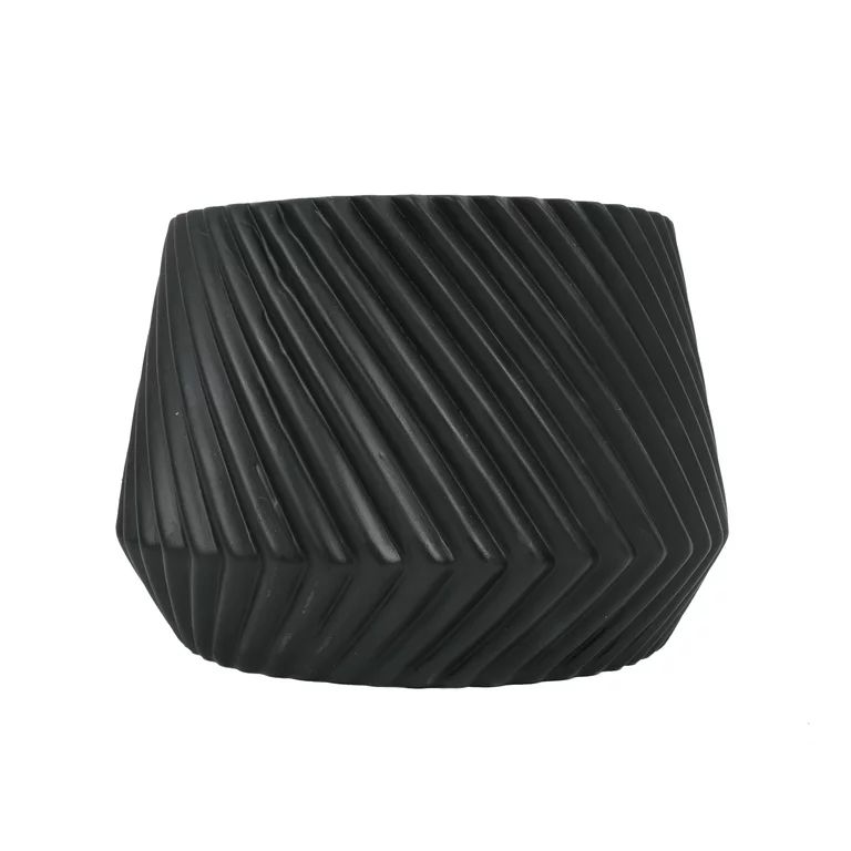 Better Homes and Gardens 6 in Black Ceramic Ridge Planter | Walmart (US)