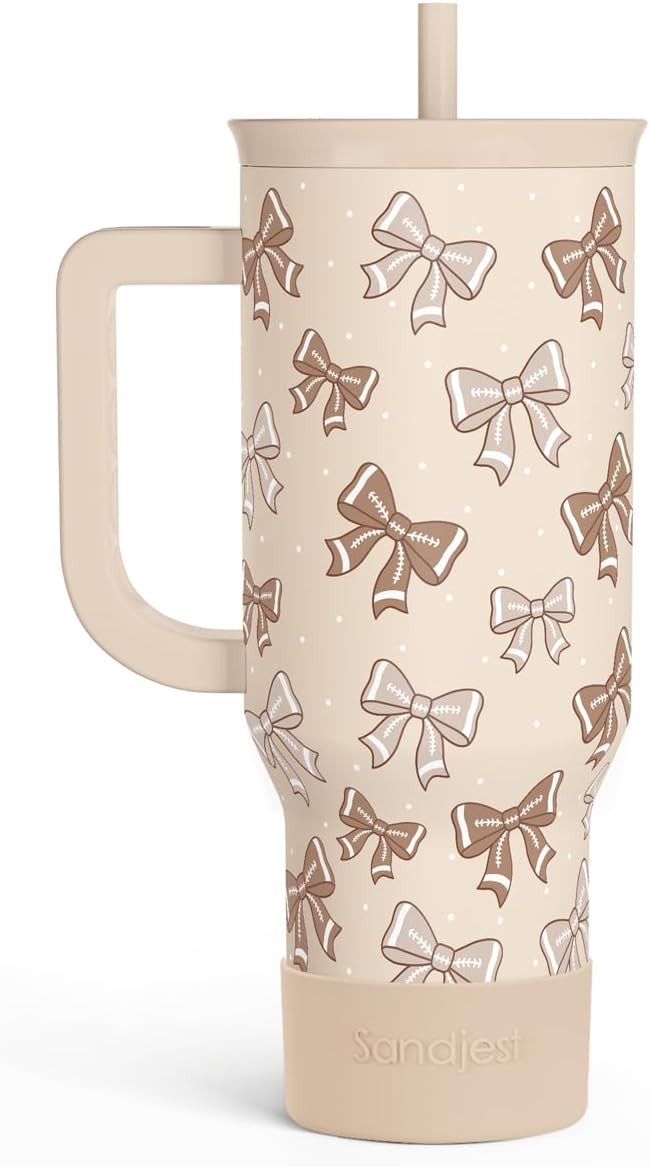 Football Stainless Steel Slider Tumbler with Handle 40 Ounces with Lid, Travel Cup, Insulated Bottles for Girls Women | Amazon (US)