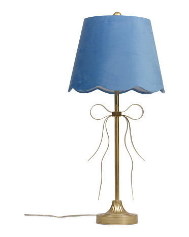 29In Bow Metal Lamp With Scalloped Shade | TJ Maxx
