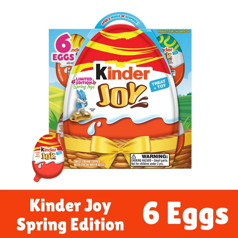 Kinder Joy Easter Eggs with Toy Inside, for Easter Egg Hunts, 6 Eggs, 0.7 oz each | Walmart (US)
