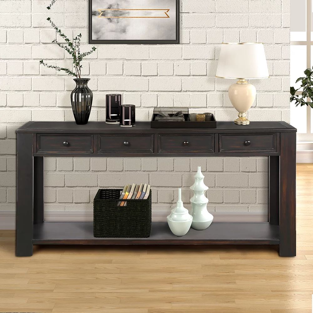 uhomepro 64" Console Table Buffet Cabinet Sideboard for Entryway with Storage Drawers Cabinets an... | Walmart (US)