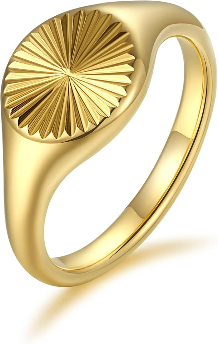 ALRNBY Gold Rings for Women 18K/14K Gold Plated Rings North Star High Polished Vintage Rings for ... | Amazon (CA)