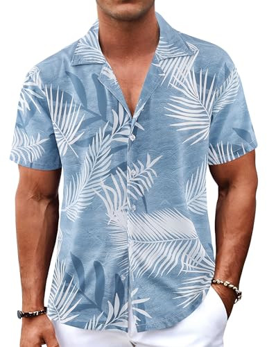 BOJIN Men's Hawaiian Shirts Short Sleeve Button Down Casual Shirts Summer Printed Tropical Floral... | Amazon (US)