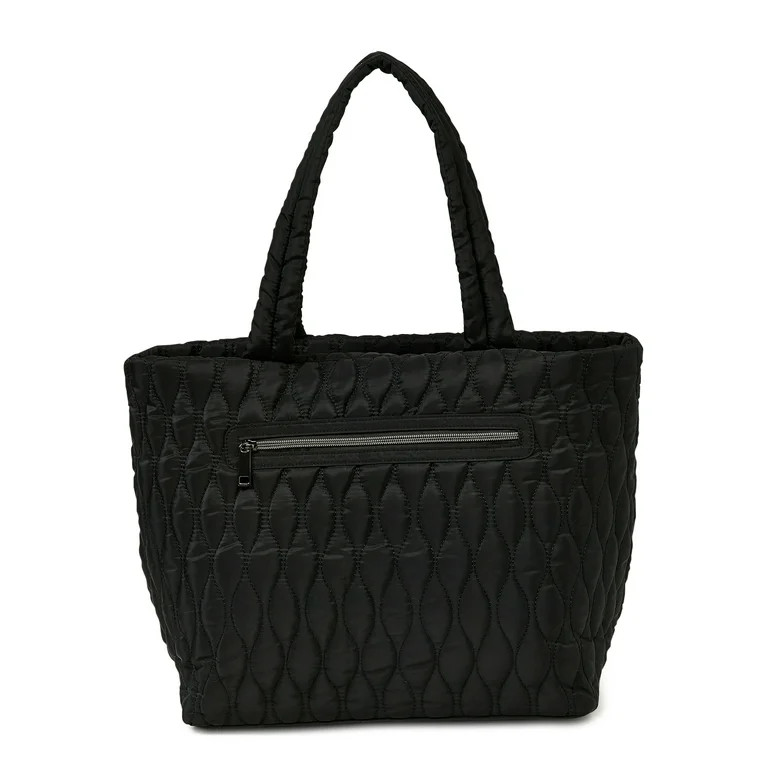 Time and Tru Women's Tara Nylon Tote Bag Black - Walmart.com | Walmart (US)