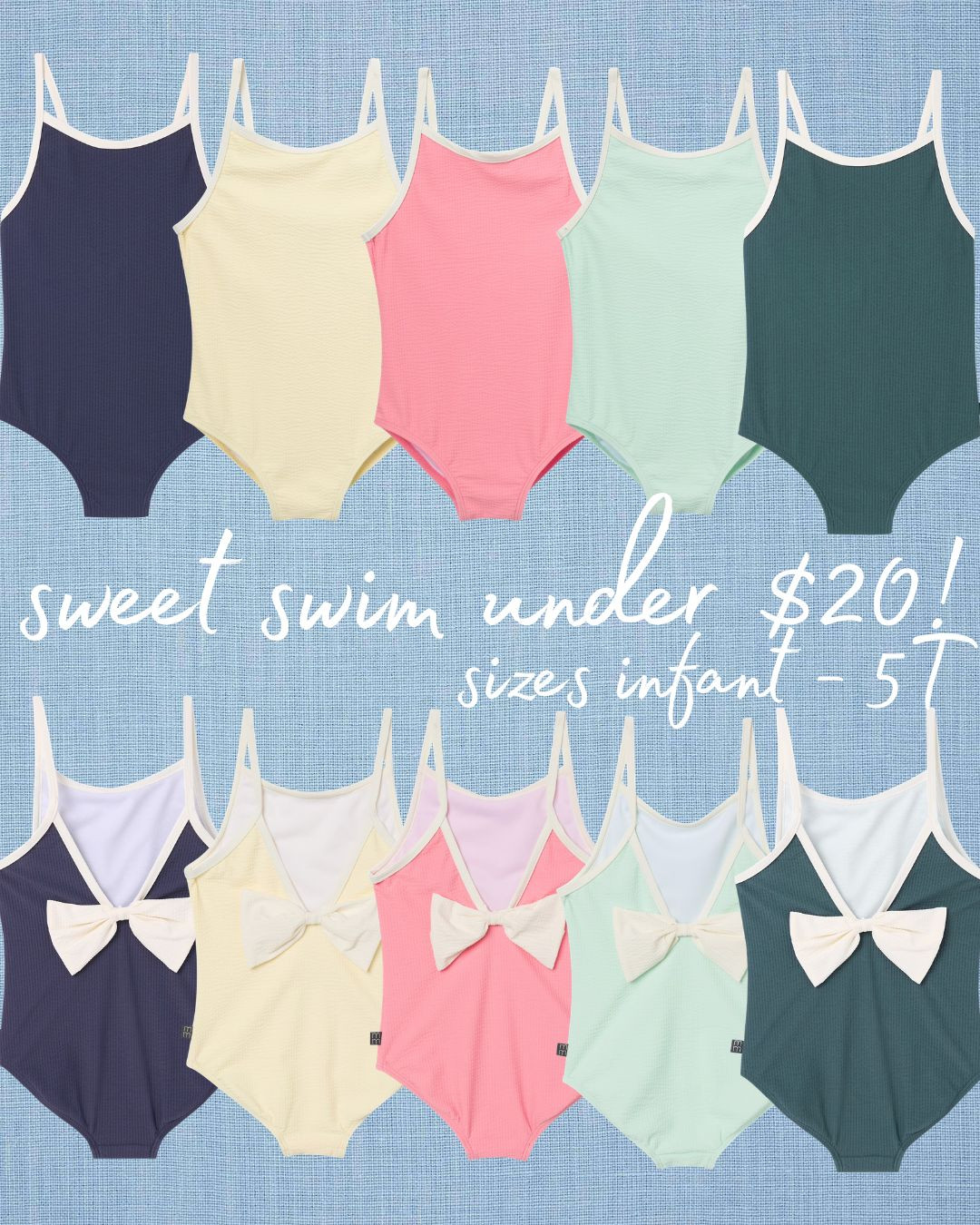 sweet swim under $20! sizes infant - 5T!

 sunny style | summer | outdoor finds | outdoor style | patio furniture | porch refresh | springtime | spring refresh | home decor | home refresh | Amazon finds | classic style | preppy style | outdoor fun | kids toys | beach toys | sand castle | sand scoopers | bike | bubble blower | glitter | tie dye | sidewalk chalk | trucks | pool toys | water sports | water table | baby | girl | boy | children’s activities | summer | spring | outdoor  

 #LTKSwim #LTKBaby #LTKKids
