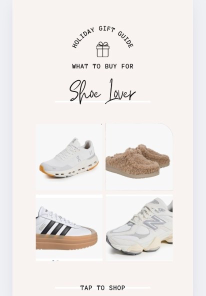 HeyDude Sherpa Mules are TTS

Adidas I am normally a 7.5/8 in women’s and I sized down to a 6- these run large! 

Onclouds I ordered an 8 and they are also TTS

NEW balance I ordered an 8 and they are TTS

#Shoes #GiftGuide #NewBalance #onCloud #Heydude #adidas 

#LTKHoliday #LTKFamily #LTKGiftGuide

#LTKGiftGuide #LTKHoliday #LTKActive