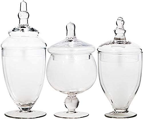 Amazon.com: Apothecary Jars with Lids Set of 3 - Home Essentials & Beyond Candy Jars for Candy Bu... | Amazon (US)