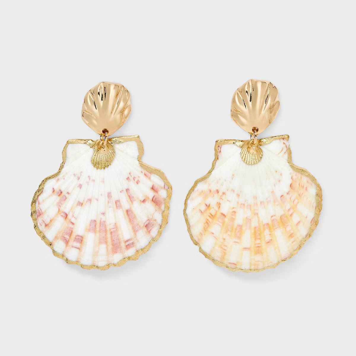 Seashell Double Drop Earrings - A New Day™ Gold | Target
