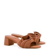 Brigitte Ruffle Mule In Caramel Raffia | Larroude