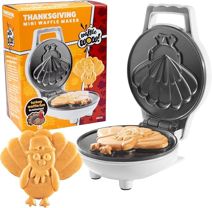 Thanksgiving Turkey Mini Waffle Maker - Make Holiday Breakfast Special for Kids & Adults w/Cute D... | Amazon (US)