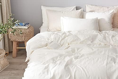 DAPU Cotton Linen Blend Duvet Cover Set, 55% French Linen and 45 Long-Staple Cotton, Breathable and  | Amazon (US)