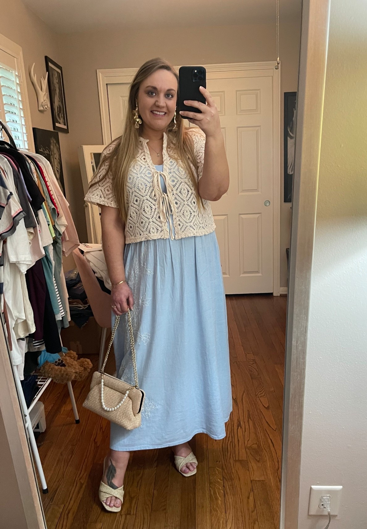 Easter dress, church dress, blue dress, maxi dress, baby shower dress, spring dress, spring style, spring outfit, target dress, target dress, target style, wedge heels, straw sandals, straw heels, target sandals, sundresss

#LTKMidsize #LTKWedding #LTKootd