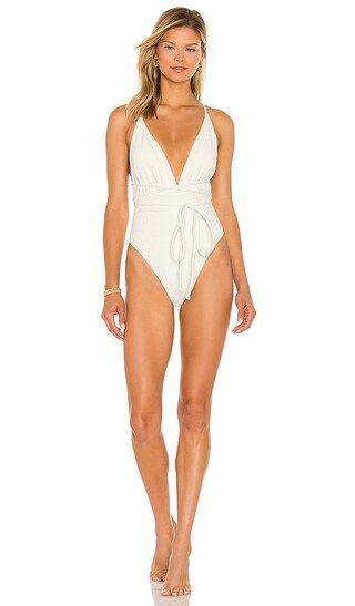 Belle One Piece in Cream Crocodile | Revolve Clothing (Global)