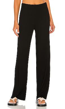 Enza Costa Rib Straight Leg Pant in Black from Revolve.com | Revolve Clothing (Global)