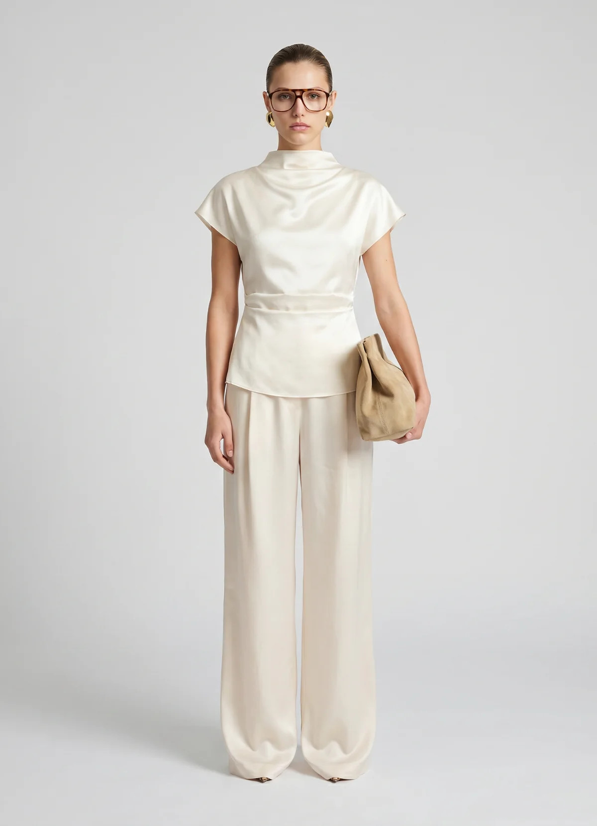 Ivory Silk Trouser | DE SAVARY LONDON