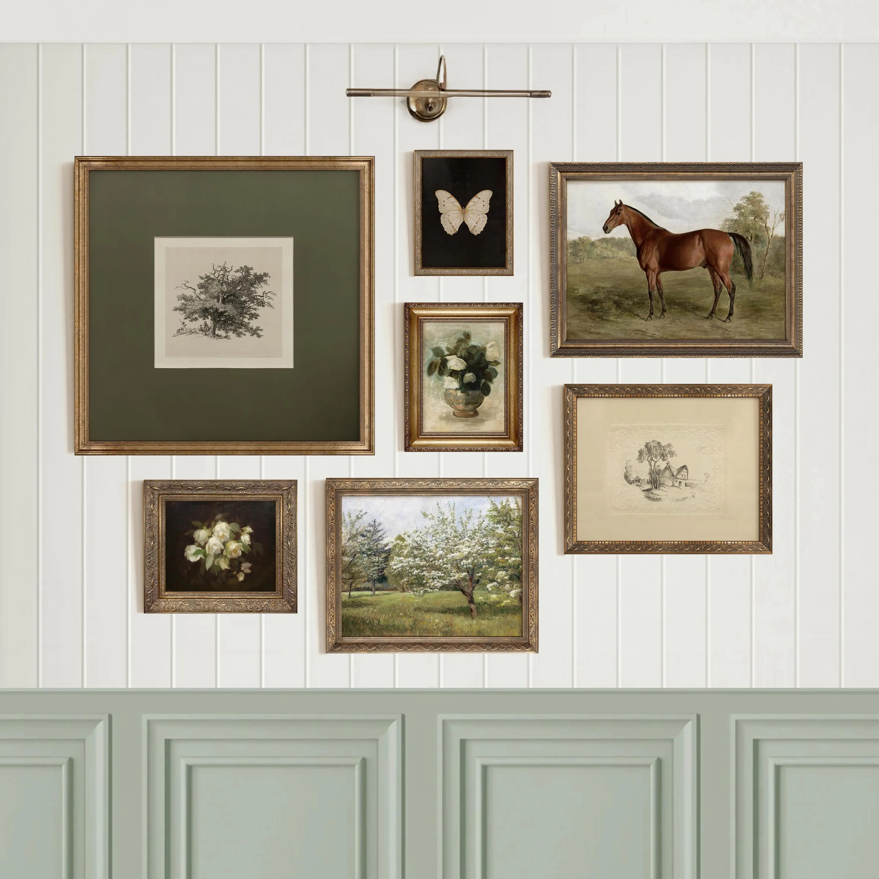 Framed Gallery Wall Art Set: Dark Green Tones, Farmhouse Decor | Etsy (Global)