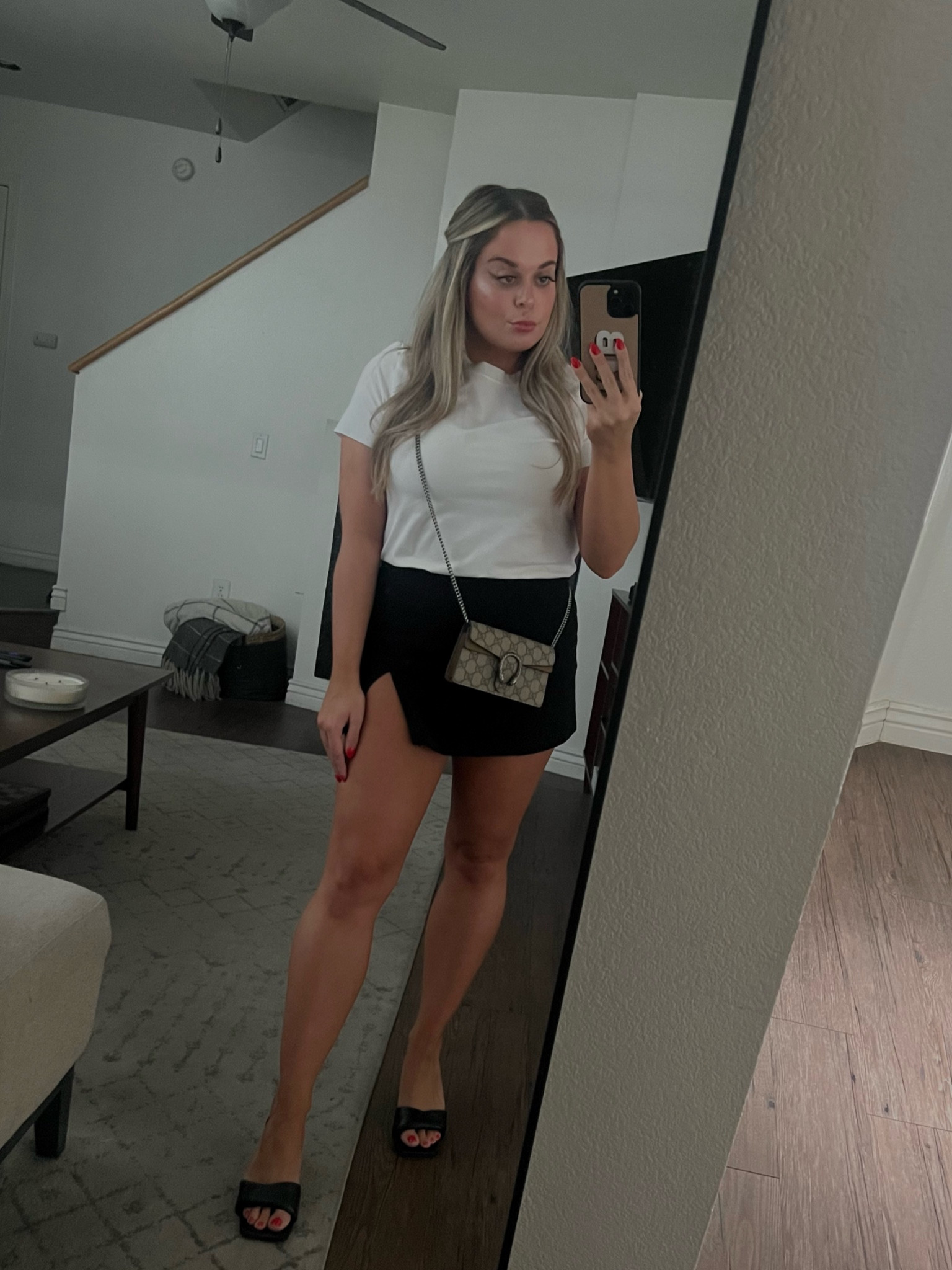 Black mini skirt, Amanda uprichard, black skirt, Gucci crossbody, designer crossbody purse, spring outfit, black skirt outfit ideas, spring outfit ideas 

#LTKitbag #LTKstyletip #LTKshoecrush