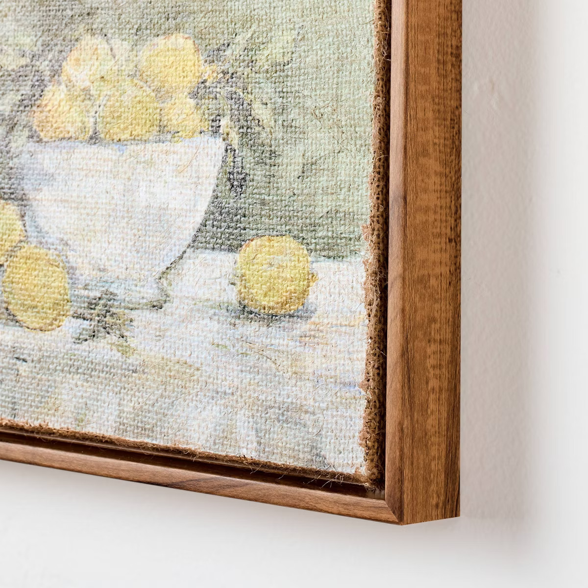 10"x8" Lemon Bowl Still Life on Burlap Wall Art Framed - Hearth & Hand™ with Magnolia | Target