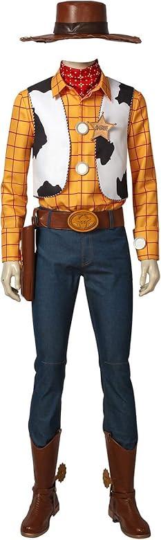 Woody costume,Buzz Costume,Adults Cosplay Cowboy Sheriff Halloween Uniform Fancy Dress Costume | Amazon (US)