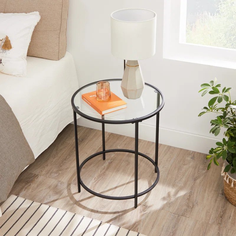 Doynton 21.6'' Tall Glass End Table | Wayfair North America