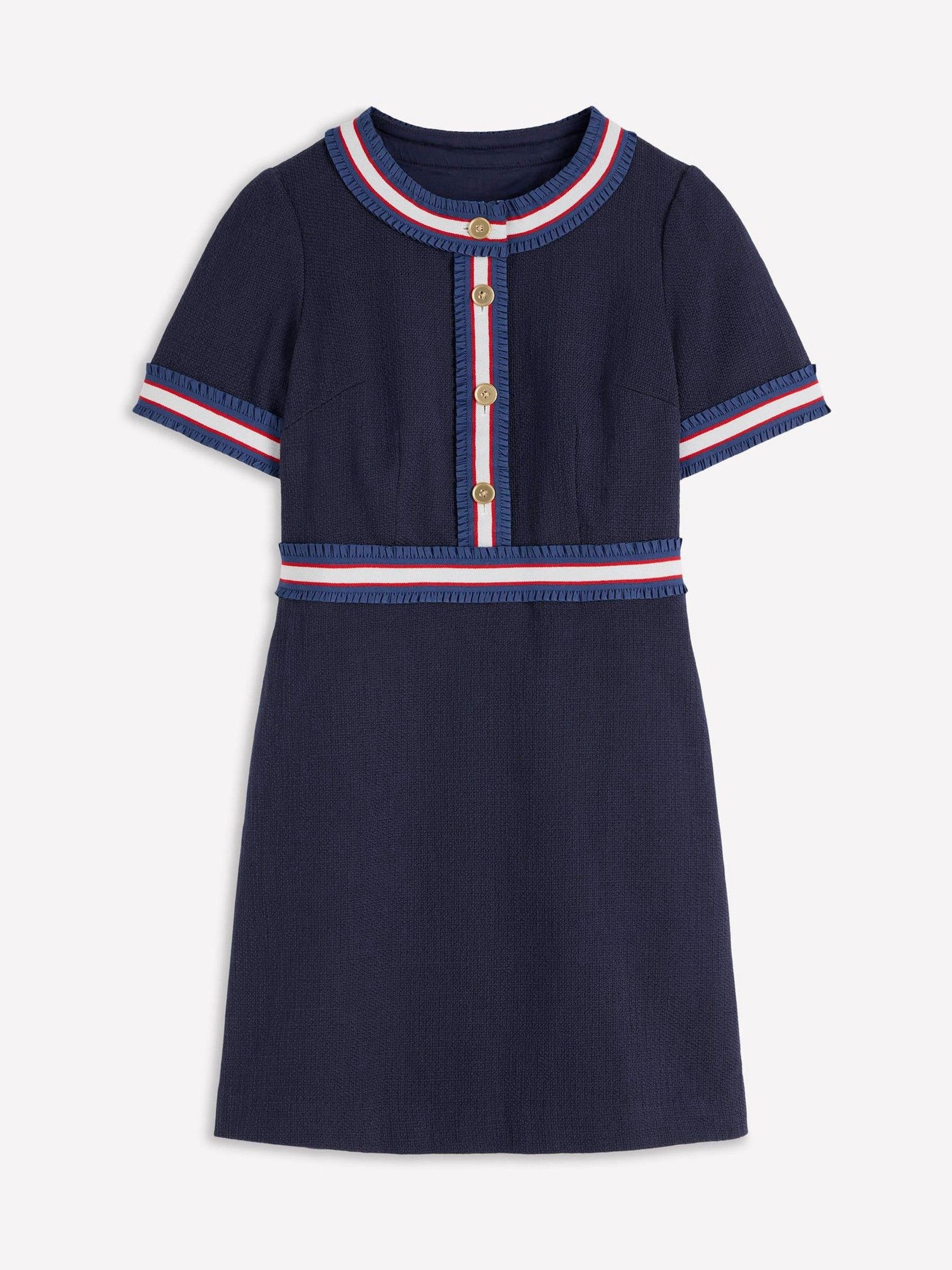 Boden Boden Blue Button Short Dress | Next US