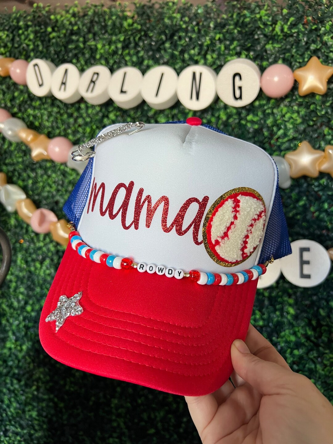 Baseball Mom Trucker Hat With Custom Chain T-ball Mama Snap-back Otto Ball Cap - Etsy | Etsy (US)