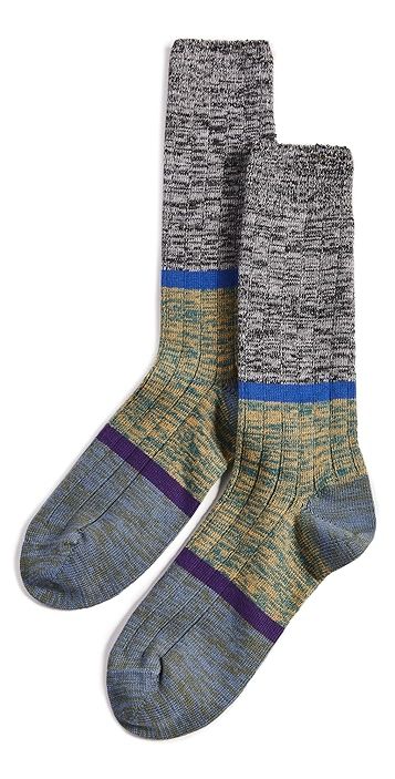 Men's Black Marl Stripe Socks | Shopbop