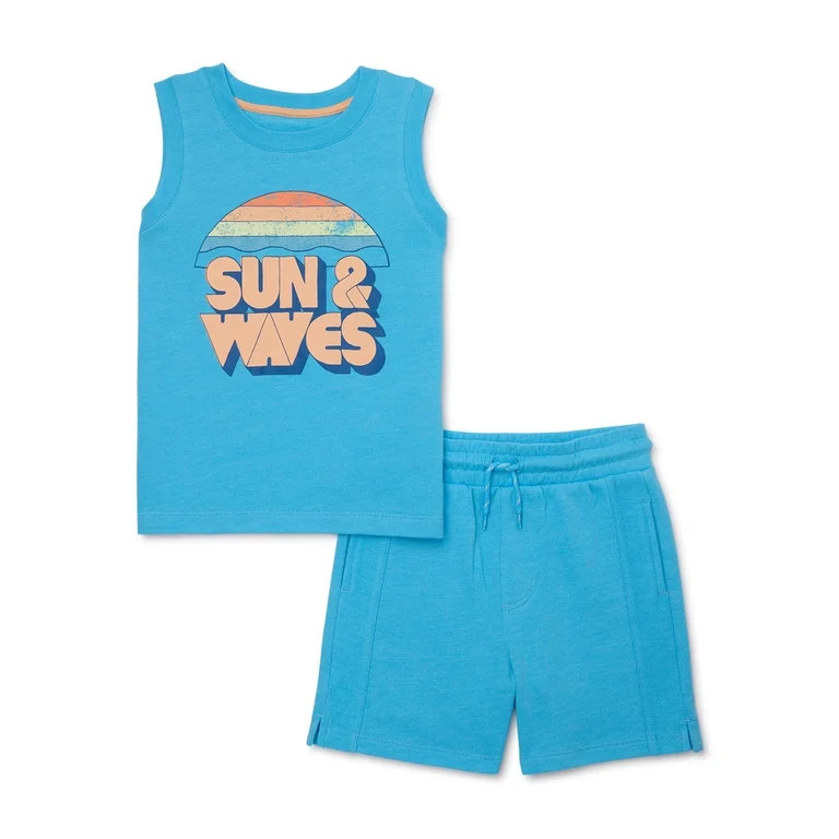 Wonder Nation Toddler Boys Tank Top and Shorts Set, 2-Piece, Sizes 12M-5T | Walmart (US)