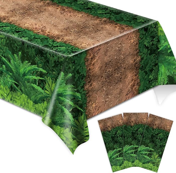 chiazllta 3pcs Forest Path Tablecloth Dinosaur Party Tablecloth Woodland Birthday Supplies Dino J... | Amazon (US)