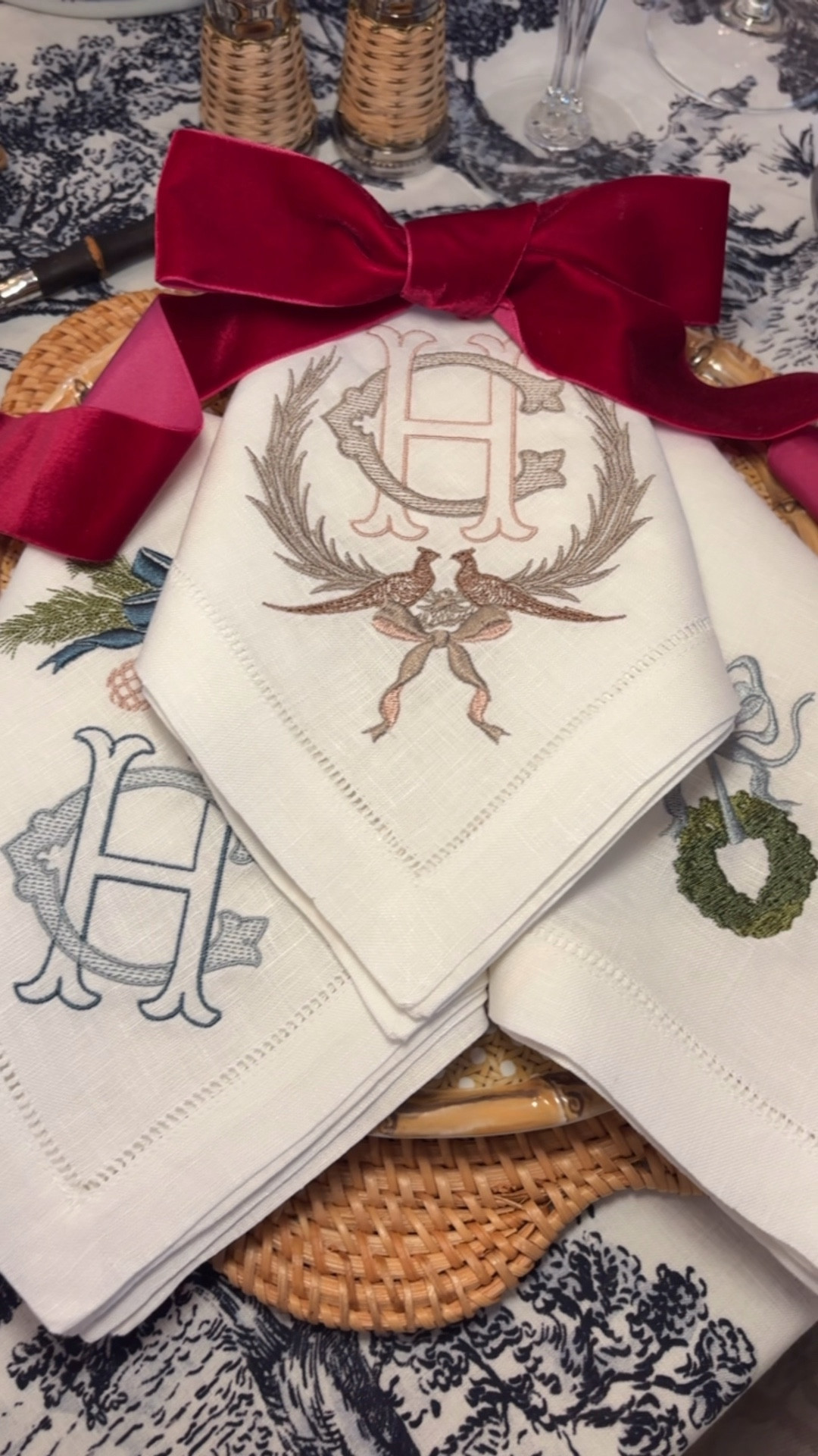 Nothing says “you’re special” quite like a beautifully embroidered napkin — perfect as a thoughtful gift or the finishing touch to your holiday tablescape. ✨🕊️

#LTKParties #LTKSeasonal #LTKHome