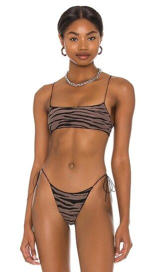 C Bralette Bikini Top in Zebra Driftwood | Revolve Clothing (Global)