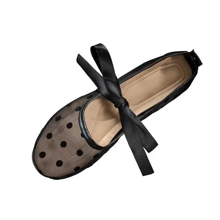 Wensltd Women Shoes Spring Fall Square Toe Flats Lace Design Mesh Upper Cutout Style Shoes Dressy Wear | Walmart (US)
