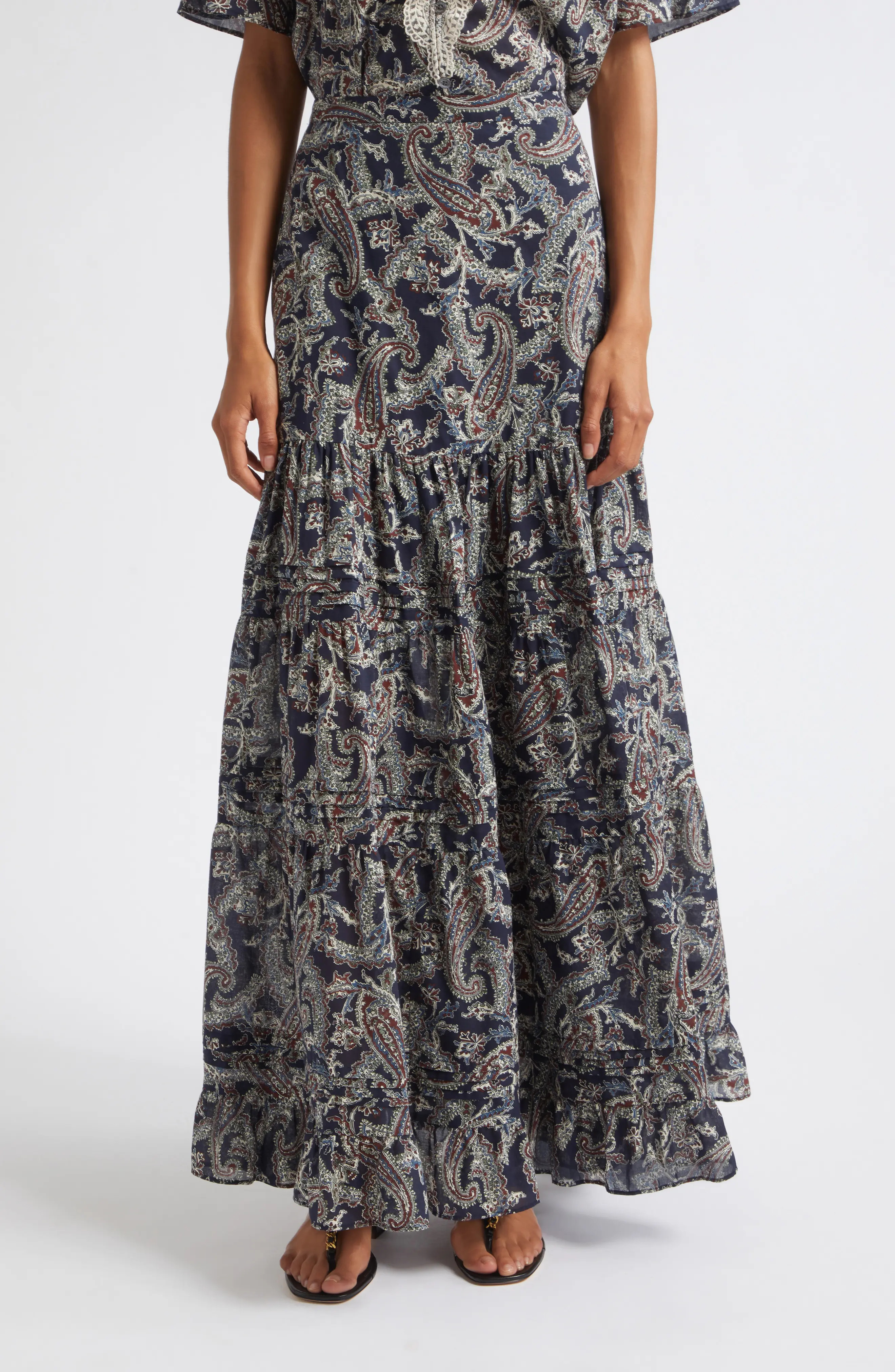 Heatheralyn Paisley Tiered Cotton Skirt (Women) | Nordstrom | Nordstrom