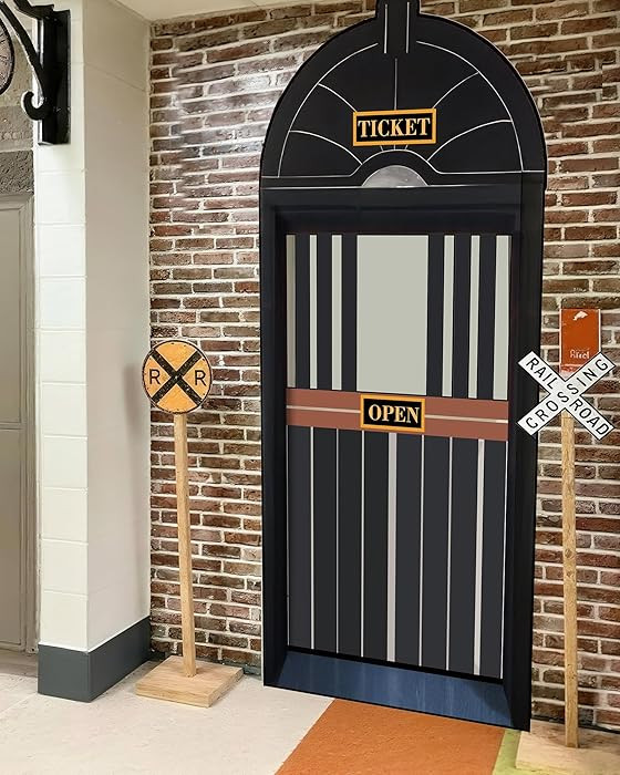 Preboun Express Train Ticket Station Ticket Hall Door Curtain Decor Train Birthday Party Decorati... | Amazon (US)