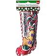 Christmas Stocking for Dogs. Squeaky newspaper toy, squeaky boot toy, a red, green and white tenn... | Amazon (US)
