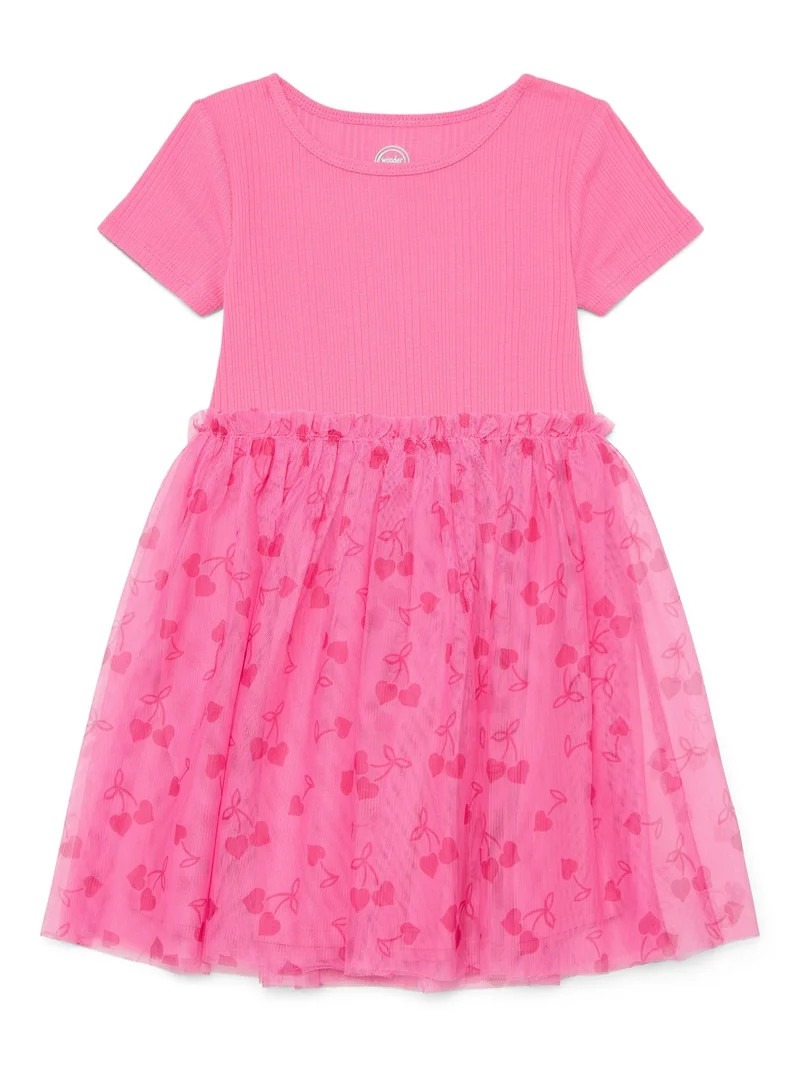 Wonder Nation Girls Tutu Dress with Short Sleeves, Sizes 4-18 & Plus | Walmart (US)