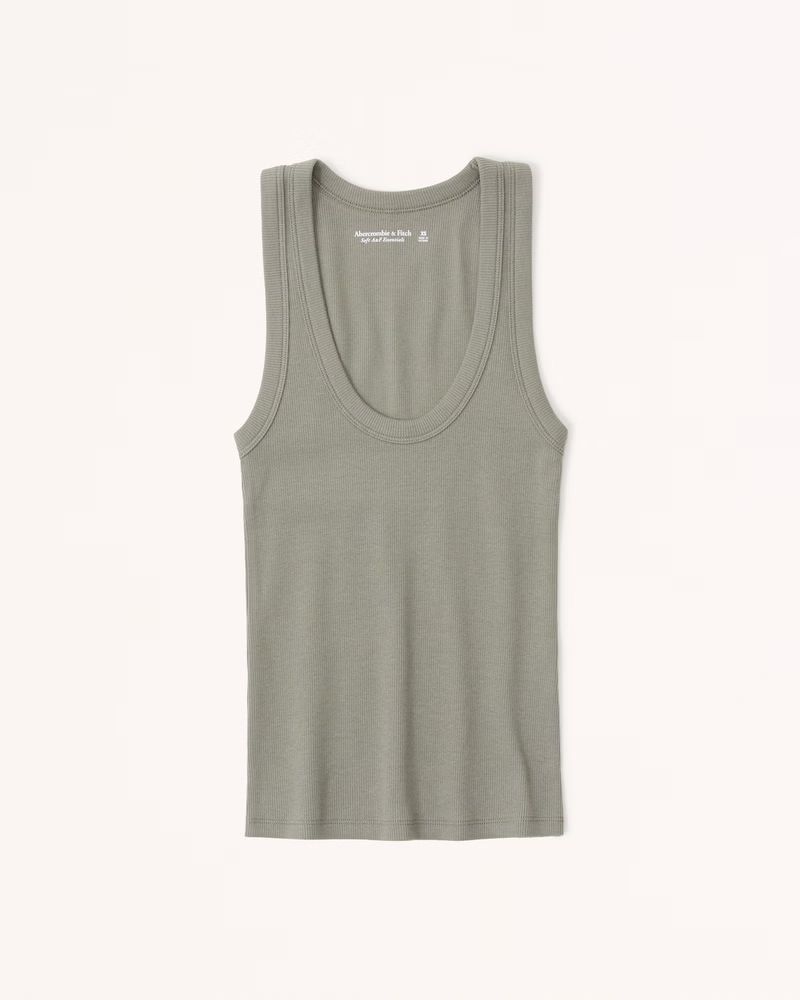 Essential Rib Tuckable Scoopneck Tank | Abercrombie & Fitch (US)