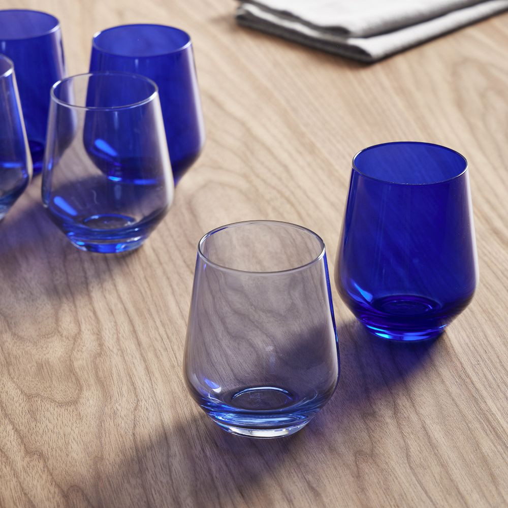 Estelle Colored Glass Two-Tone Wine Glasses | West Elm (US)