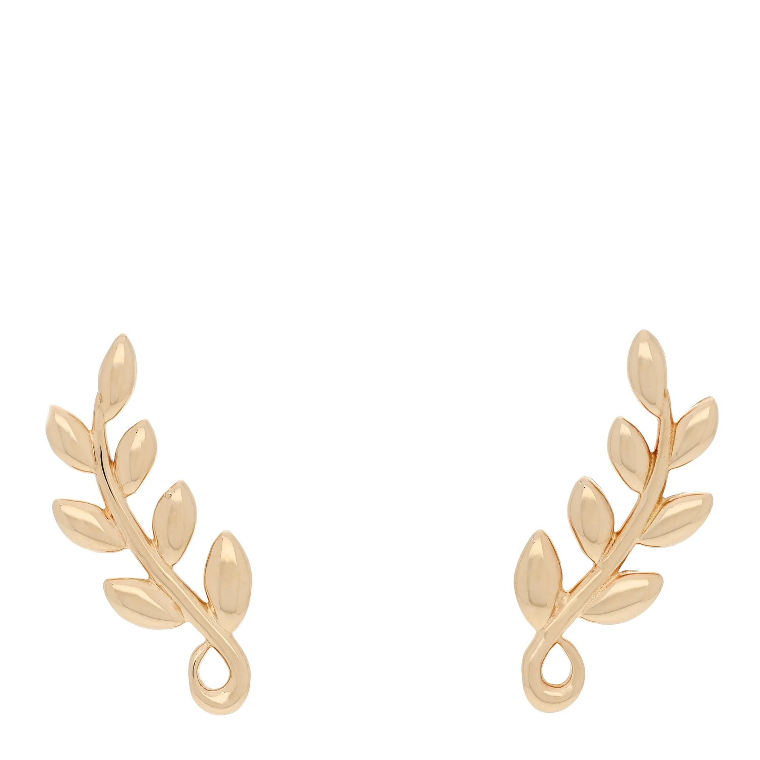 Tiffany 18K Yellow Gold Paloma Picasso Olive Leaf Climber Earrings | FASHIONPHILE (US)