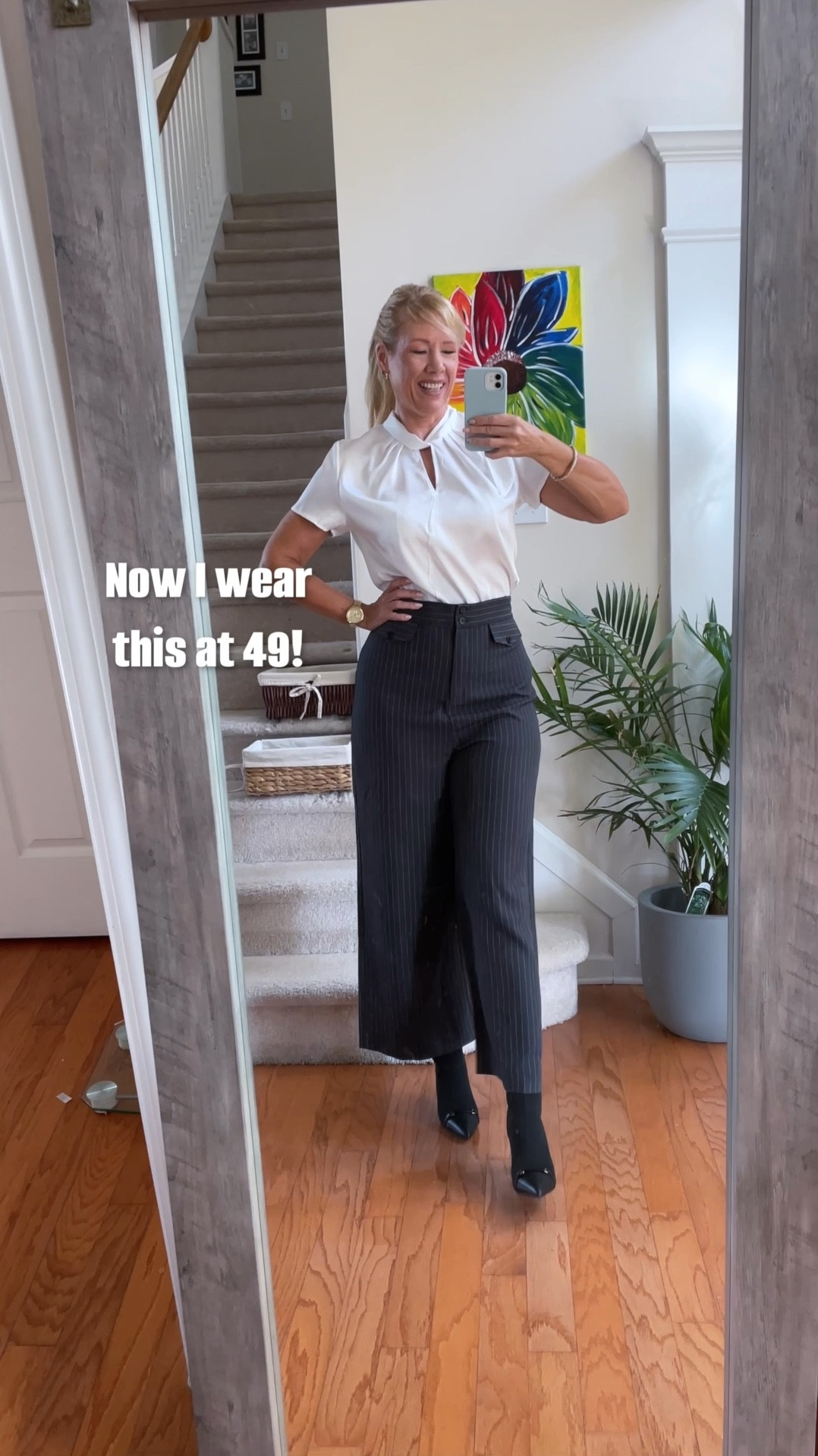 Don’t become invisible! 🫵🏻 

Fyi: I’m 5‘7“. Wearing size M. The pants are a tad too short on me but with these booties it looks great! 👍🏽 

#LTKOver40 #LTKgrwm #LTKootd