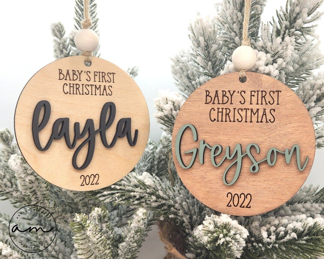 Baby's First Christmas Personalized Ornament | Baby Keepsake | Baby Shower Gift | Baby Name Sign | F | Etsy (US)