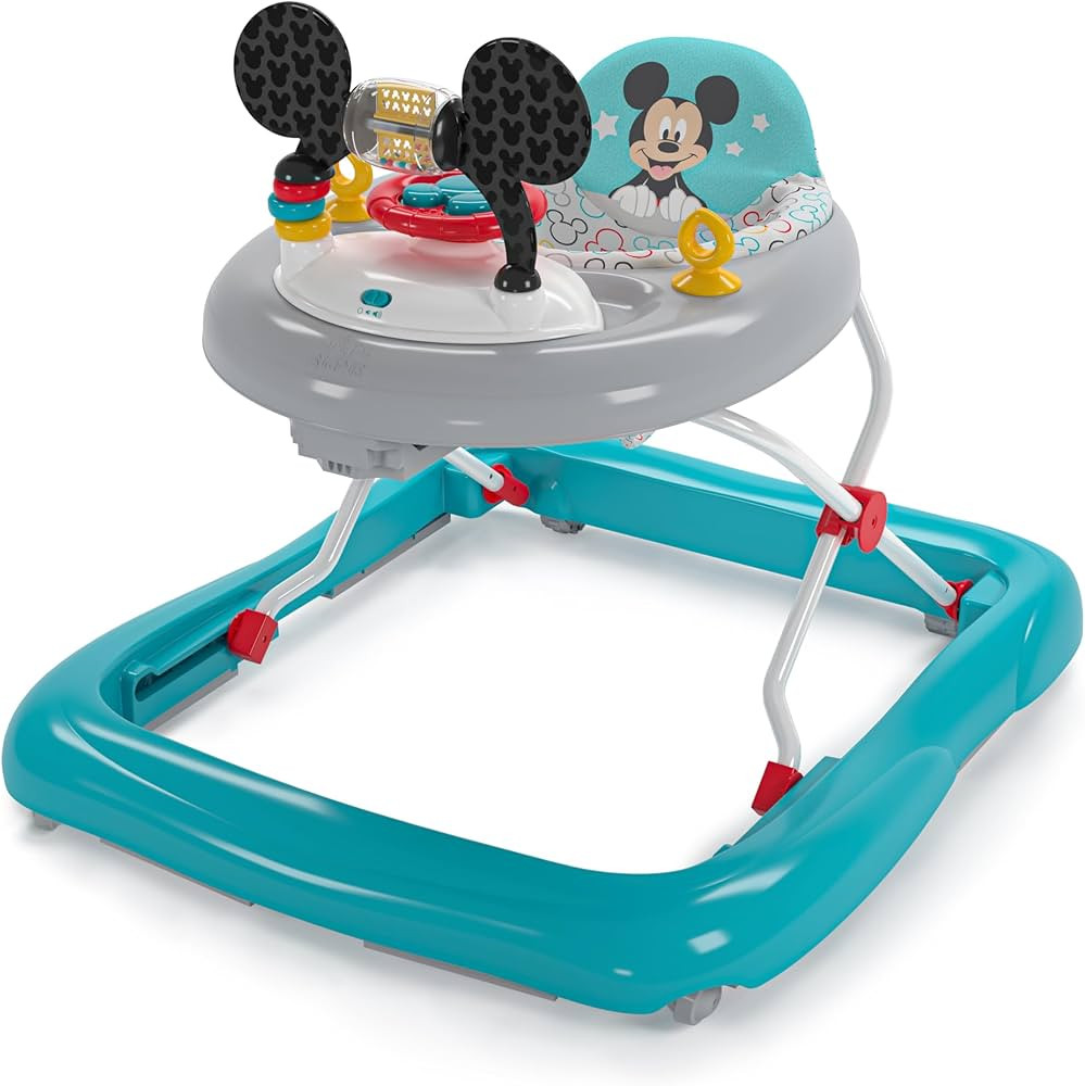 Bright Starts Disney Baby Mickey Mouse Original Bestie 2-in-1 Baby Activity Walker - Easy Fold Fr... | Amazon (US)