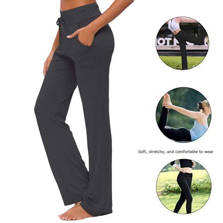 Women Lounge Pants Comfy Yoga Pajama Bottom Stretch Solid Color Sleepwear Drawstring Pj Bottoms Pant | Walmart (US)