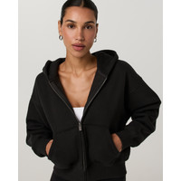 Vuori Restore Essential Full Zip Hoodie | Washed Black | Medium | Vuori Clothing (US & Canada)