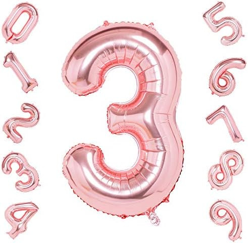 Amazon.com: Rose Gold 5 Balloons,40 Inch Birthday Foil Balloon Party Decorations Supplies Helium ... | Amazon (US)