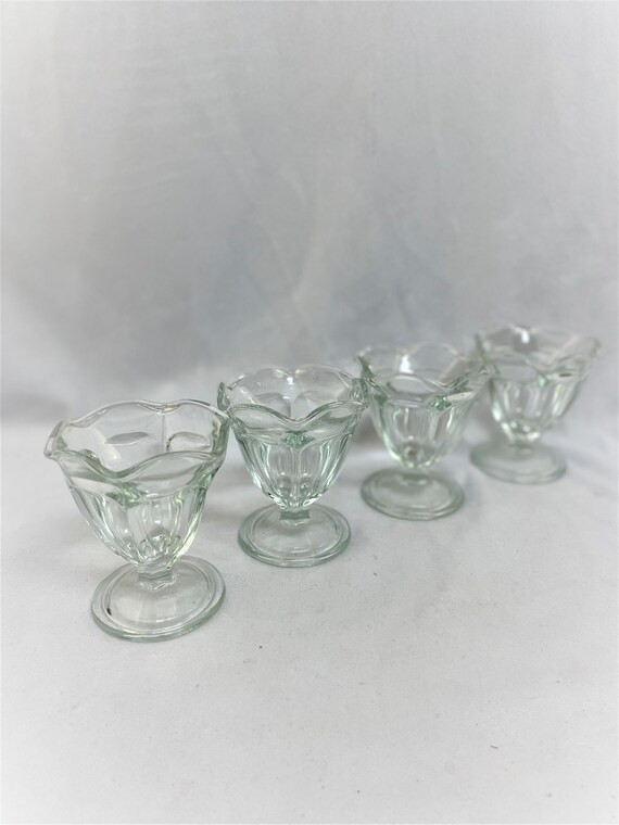 Vintage Scalloped Edge Ice Cream Sundae Dessert Dishes Set of 4 | Etsy (US)