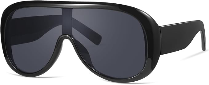 GRFISIA Trendy Oversized Shield Sunglasses for Women Men Retro Thick Aviator Shades Fashion Sunni... | Amazon (US)